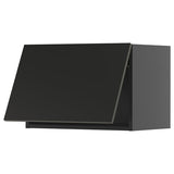 METOD wall cabinet horizontal, black-grey/Nickebo matt anthracite, 60x40 cm