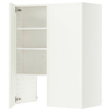 METOD wall cb f extr hood w shlf/door, white/Aspudden matt white, 80x100 cm