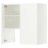 METOD wall cb f extr hood w shlf/door, white/Aspudden matt white, 80x80 cm