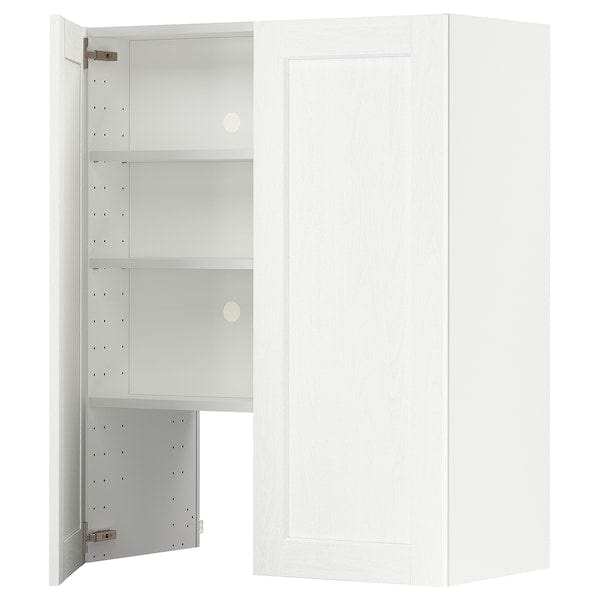 Ikea METOD - Wall cb f extr hood w shlf/door, white Enköping/white wood effect, 80x100 cm