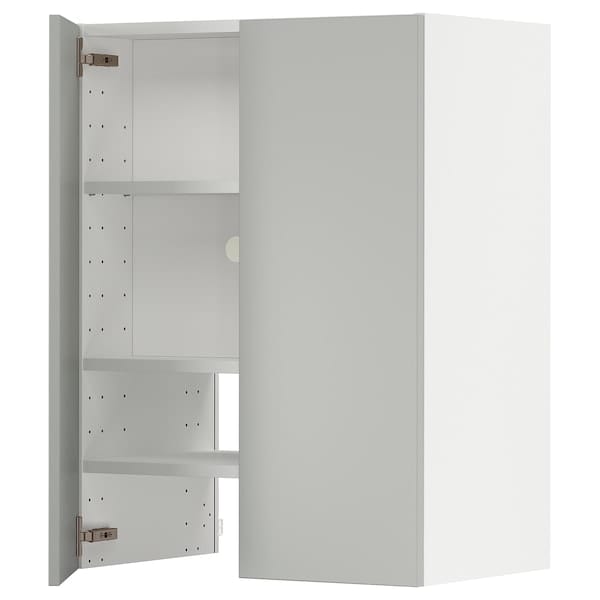 Ikea METOD - Wall cb f extr hood w shlf/door, white/Havstorp light grey, 60x80 cm