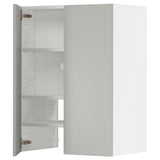 METOD wall cb f extr hood w shlf/door, white/Havstorp light grey, 60x80 cm
