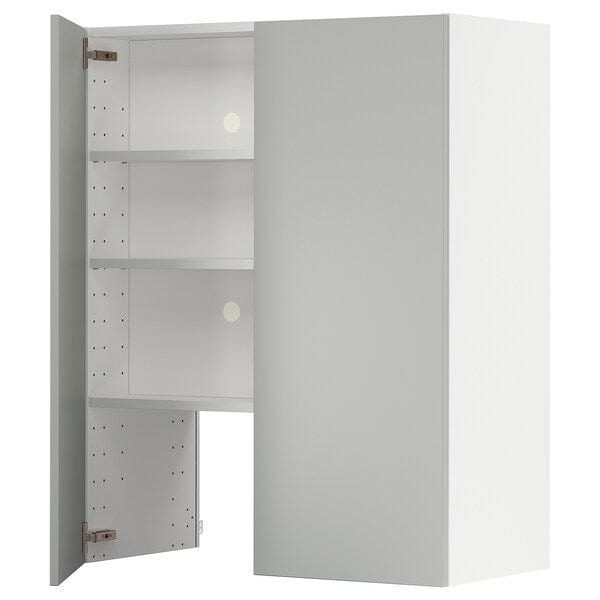 Ikea METOD - Wall cb f extr hood w shlf/door, white/Havstorp light grey, 80x100 cm