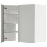 METOD wall cb f extr hood w shlf/door, white/Havstorp light grey, 60x60 cm