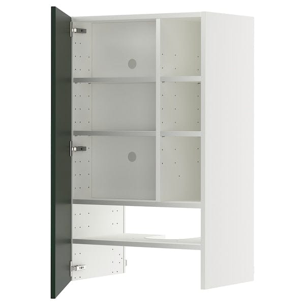 Ikea METOD - Wall cb f extr hood w shlf/door, white/Havstorp deep green, 60x100 cm