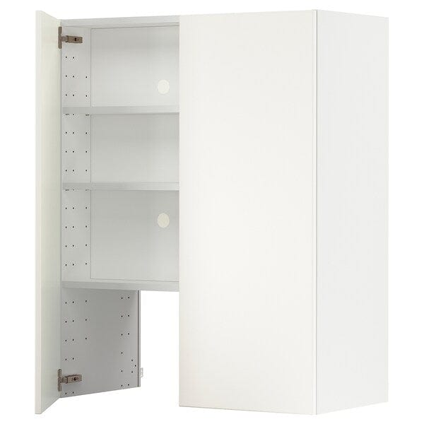 Ikea METOD - Wall cb f extr hood w shlf/door, white/Vallstena white, 80x100 cm