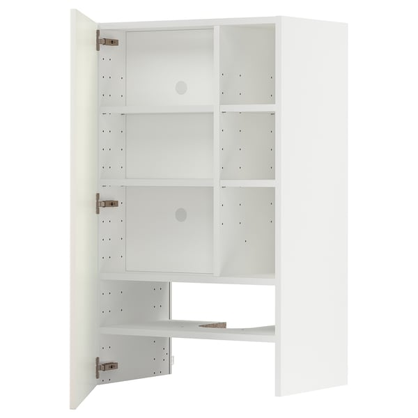 METOD wall cb f extr hood w shlf/door, white/Veddinge white, 60x100 cm