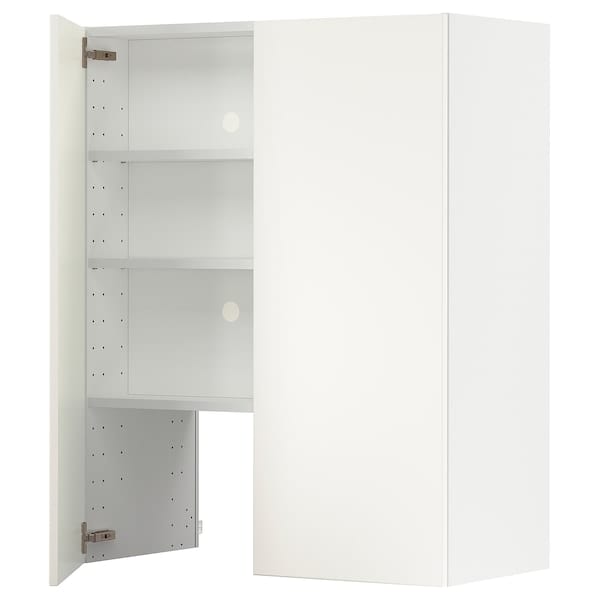 Ikea METOD - Wall cb f extr hood w shlf/door, white/Veddinge white, 80x100 cm