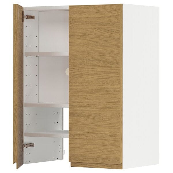Ikea METOD - Wall cb f extr hood w shlf/door, white/Voxtorp oak effect, 60x80 cm