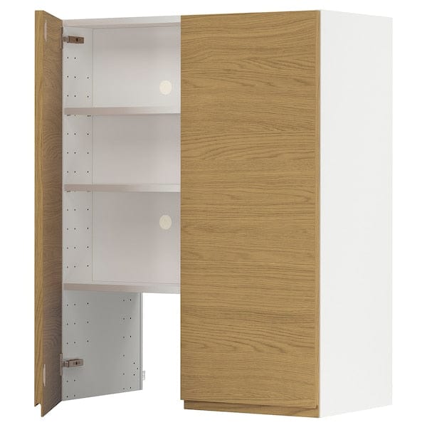 Ikea METOD - Wall cb f extr hood w shlf/door, white/Voxtorp oak effect, 80x100 cm