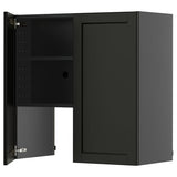 METOD wall cb f extr hood w shlf/door, black-grey/Lerhyttan black stained, 80x80 cm
