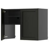 METOD wall cb f extr hood w shlf/door, black-grey/Lerhyttan black stained, 80x60 cm