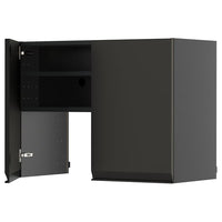 METOD wall cb f extr hood w shlf/door, black-grey/Upplöv matt anthracite, 80x60 cm