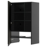 METOD wall cb f extr hood w shlf/door, black-grey/Upplöv matt anthracite, 60x100 cm