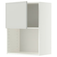 METOD wall cabinet for microwave oven, white/Aspudden light grey, 60x80 cm