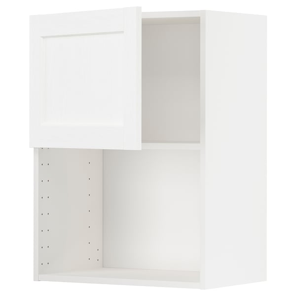 METOD wall cabinet for microwave oven, white Enköping/white wood effect, 60x80 cm