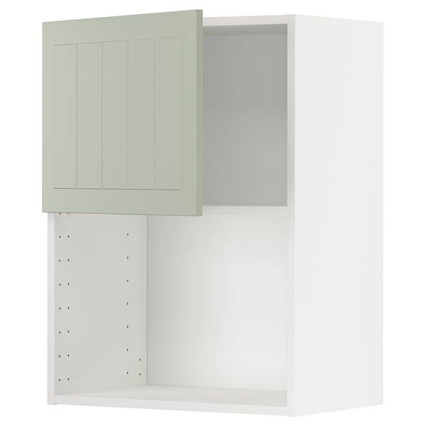 METOD wall cabinet for microwave oven, white/Stensund light green, 60x80 cm