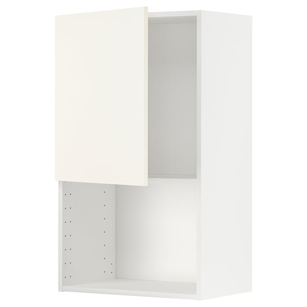 METOD wall cabinet for microwave oven, white/Vallstena white, 60x100 cm