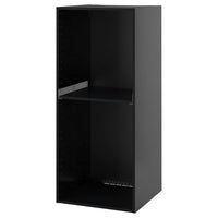 METOD high cabinet f built-in appliances, black-grey, 60x60x140 cm