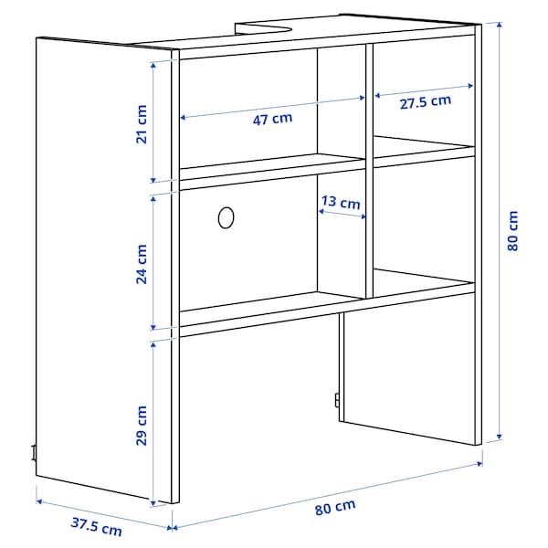 Ikea METOD - Wall cb frm f b-in extractor hood, white, 80x37x80 cm