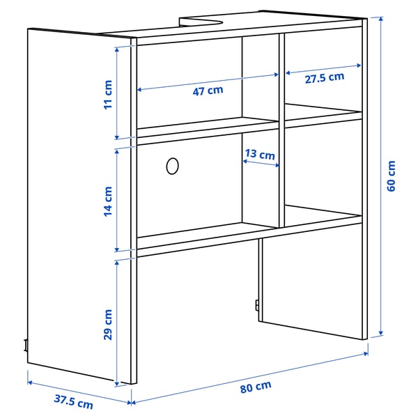METOD wall cabinet f b-in extractor hood, white, 80x37x60 cm
