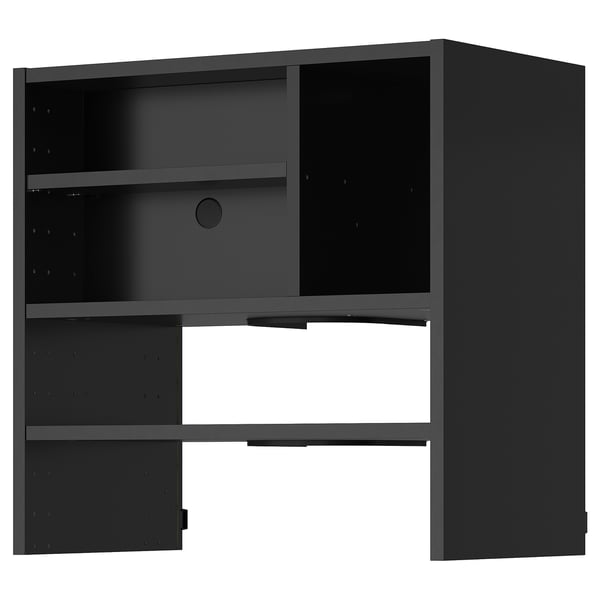 METOD wall cb frm f b-in extractor hood, black-grey, 60x37x60 cm