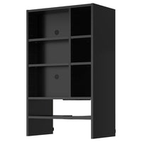 METOD wall cabinet f b-in extractor hood, black-grey, 60x37x100 cm