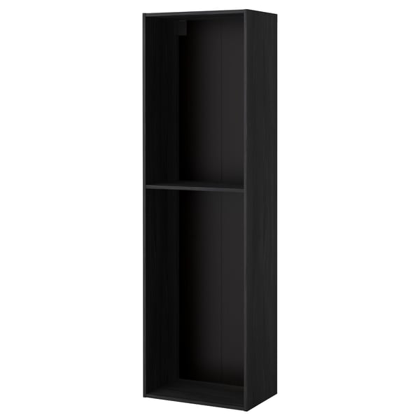 METOD high cabinet frame, wood effect black, 60.0x200.0x37.0 cm