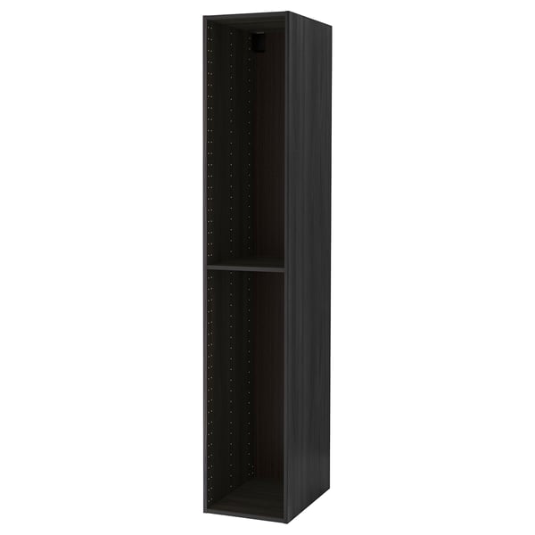 METOD high cabinet frame, wood effect black, 40x60x220 cm