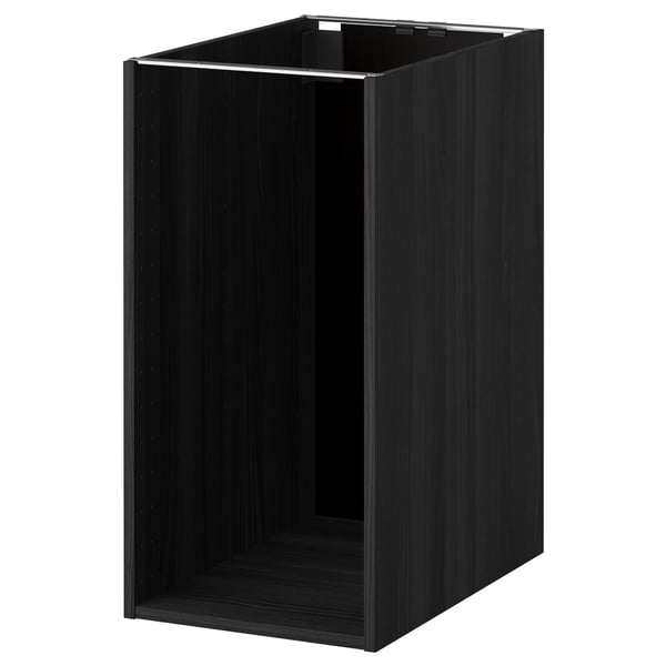 METOD - METOD Base cabinet frame, wood effect black, 40x60x80 cm