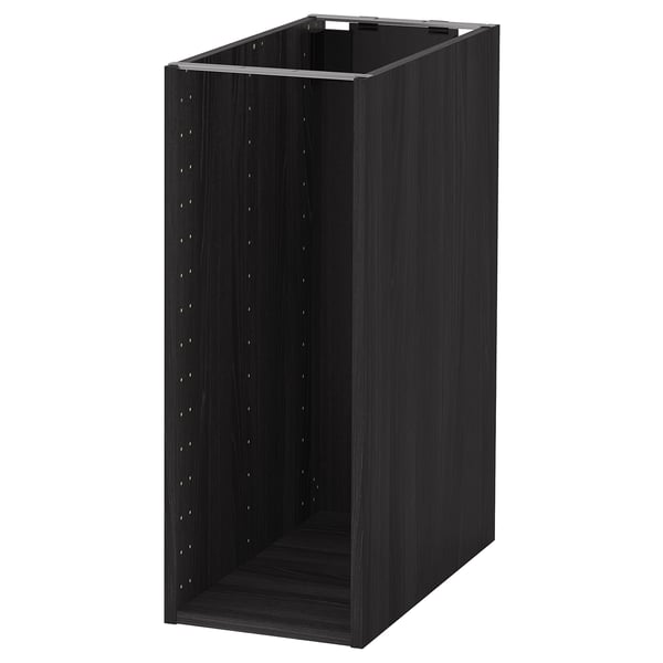 METOD base cabinet frame, wood effect black