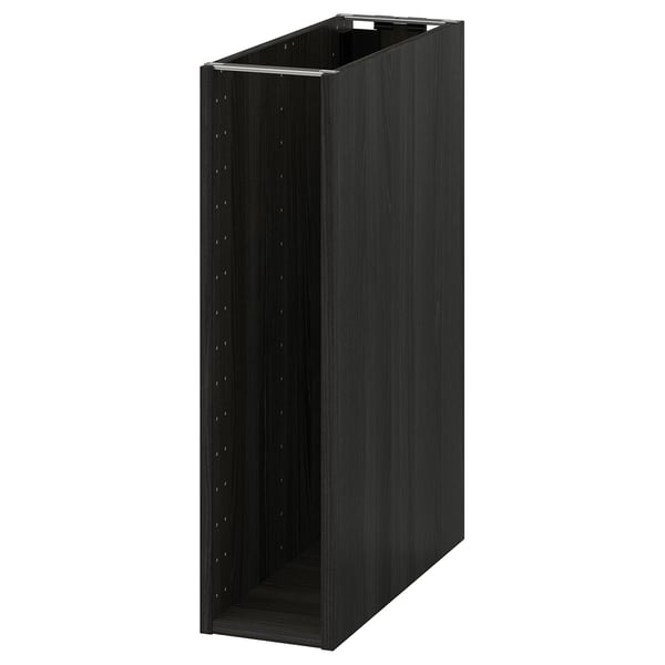 METOD base cabinet frame, wood effect black, 20x60x80 cm