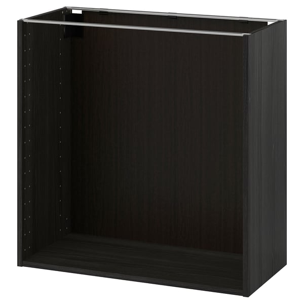 METOD base cabinet frame, wood effect black