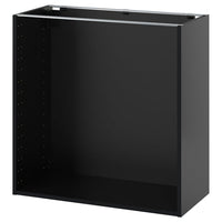 METOD base cabinet, black-grey, 80x37x80 cm