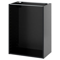 METOD base cabinet, black-grey, 60x37x80 cm