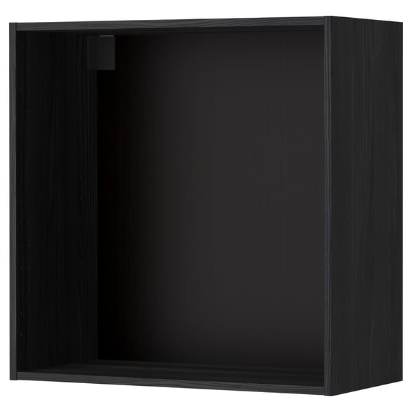 METOD wall cabinet frame, wood effect black, 80x37x80 cm