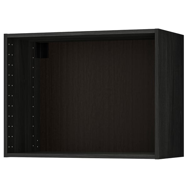 METOD wall cabinet frame, wood effect black, 80x37x60 cm