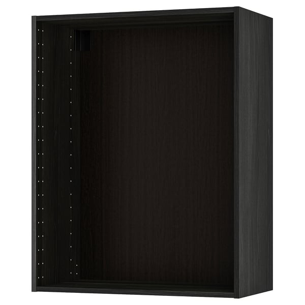 METOD wall cabinet frame, wood effect black, 80x37x100 cm