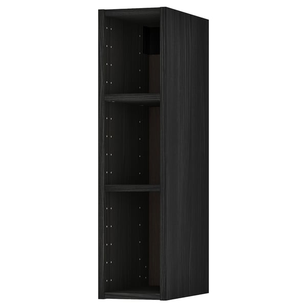 METOD wall cabinet frame, wood effect black, 20.0x80.0x37.0 cm
