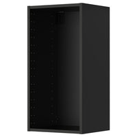 METOD wall cabinet, black-grey, 40x37x80 cm