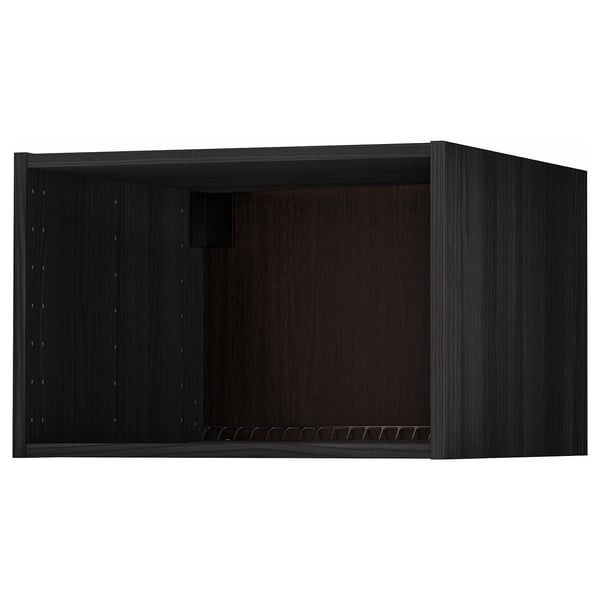 METOD fridge/freezer top cabinet frame, wood effect black, 60x60x40 cm