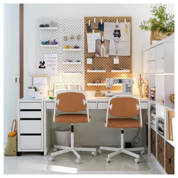 MICKE desk, white, 142x50 cm