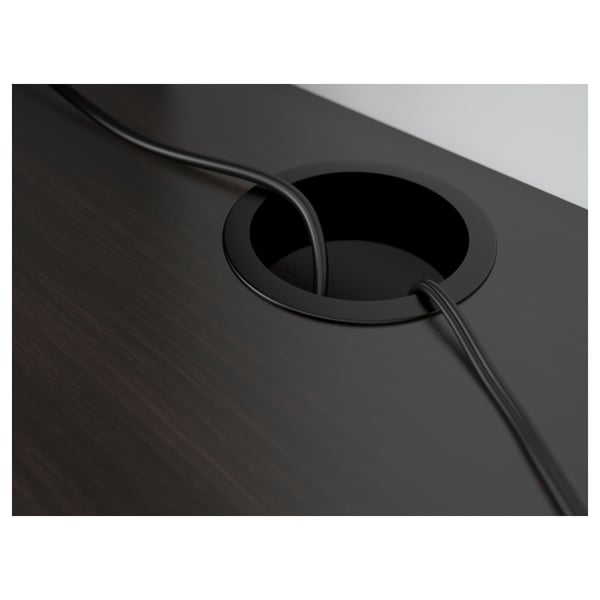 MICKE desk, black-brown, 105x50 cm