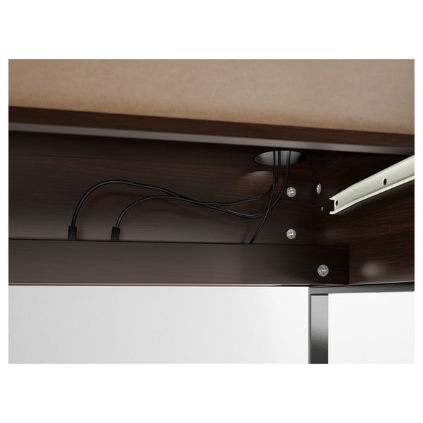 MICKE desk, black-brown, 73x50 cm
