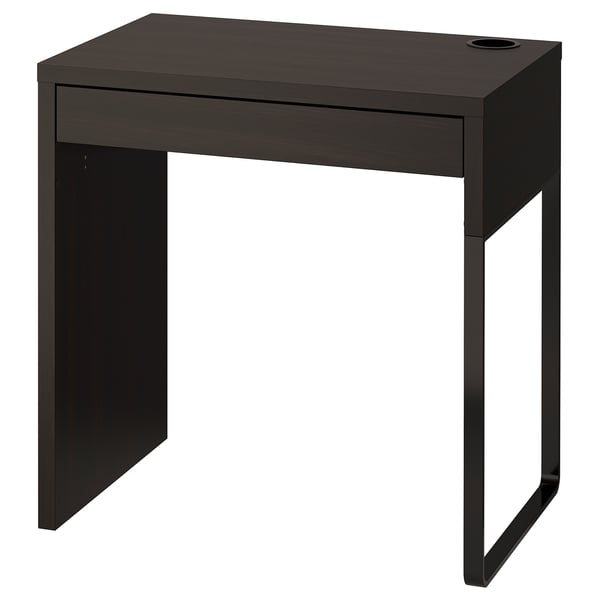 MICKE desk, black-brown, 73x50 cm