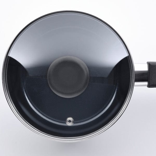 Ikea MIDDAGSMAT - Saucepan with lid, non-stick coating clear glass/stainless steel, 2 l
