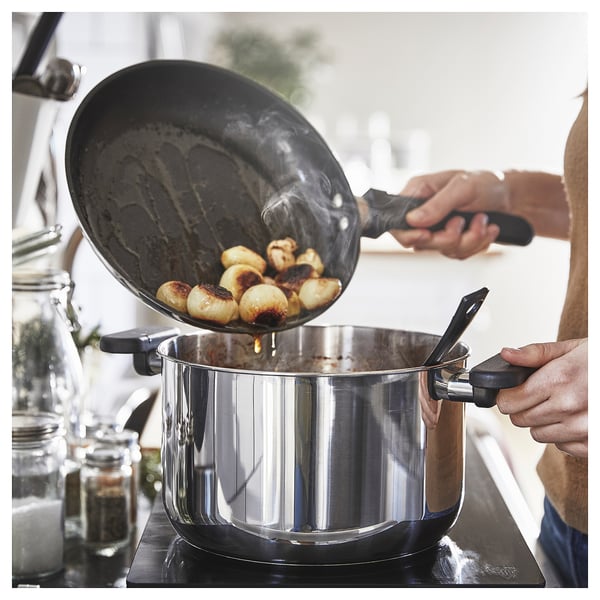 MIDDAGSMAT frying pan, non-stick coating/stainless steel, 24 cm