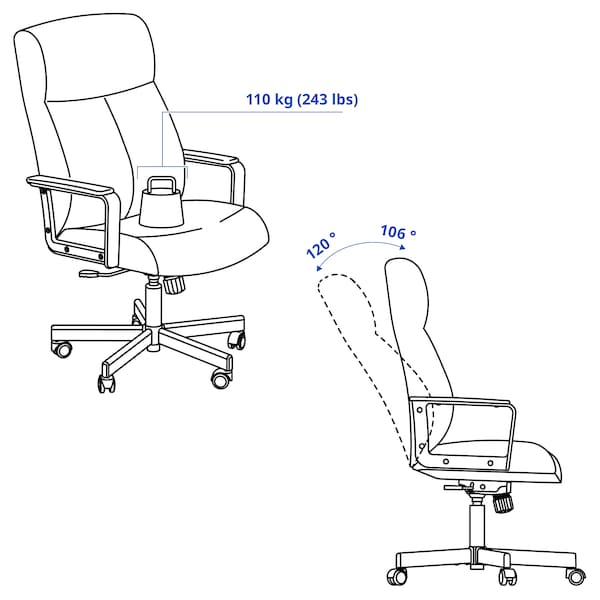 MILLBERGET swivel chair, Murum golden-brown, 50x123x70 cm
