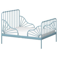 MINNEN extendable bed, grey-blue, 80x200 cm