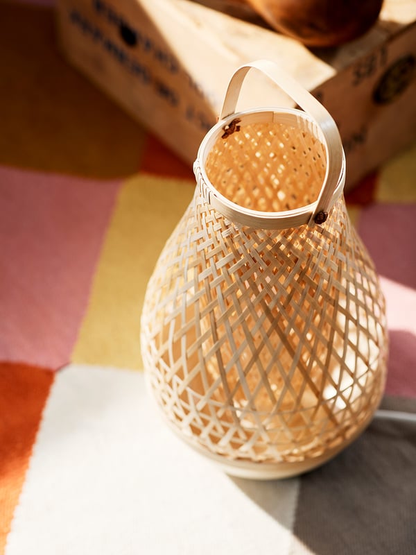 MISTERHULT table lamp, bamboo/handmade, 36 cm